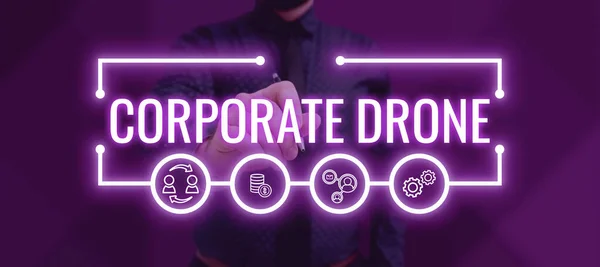Conceptual Caption Corporate Drone Business Overview Bezpilotní Vzdušné Prostředky Sloužící — Stock fotografie