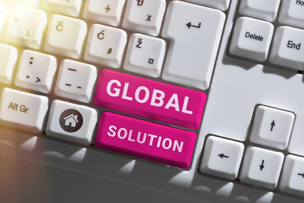 Text Zeigt Inspiration Global Solution Konzeptfoto Umgang Mit Einer Schwierigen — Stockfoto
