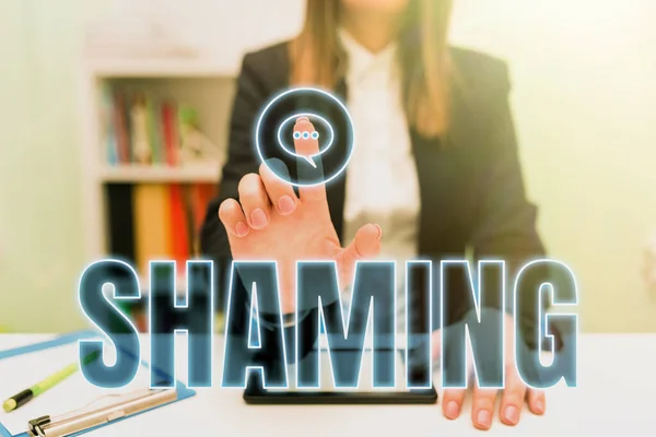 Handwriting Text Shaming Business Approach Subjecting Someone Disgrace Humiliation Disrepute — Stock Photo, Image