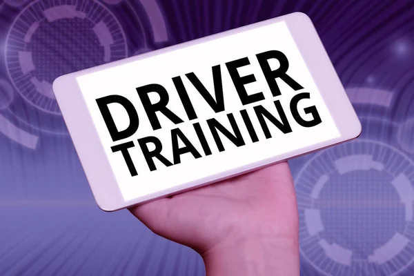 Hand Writing Sign Driver Training Επιχειρηματική Επισκόπηση Πορεία Της Μελέτης — Φωτογραφία Αρχείου