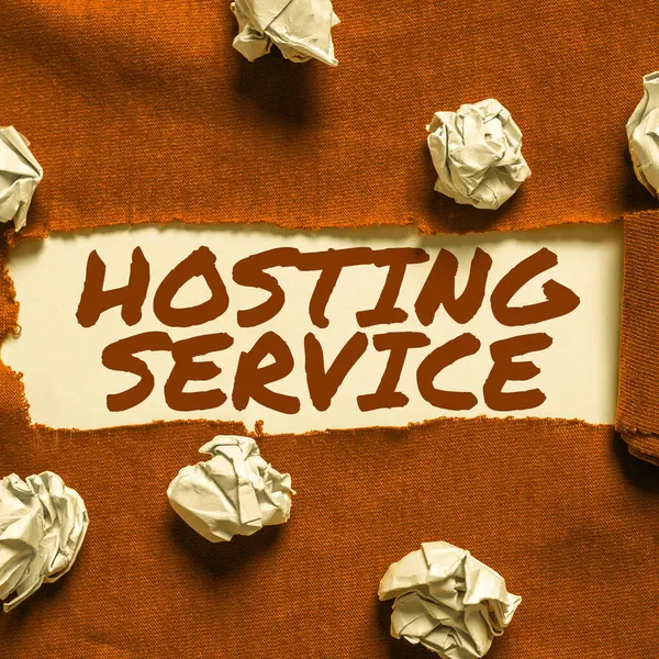 Handskrift Text Hosting Service Business Overview Tillhandahåller Tjänster För Webbplatsen — Stockfoto