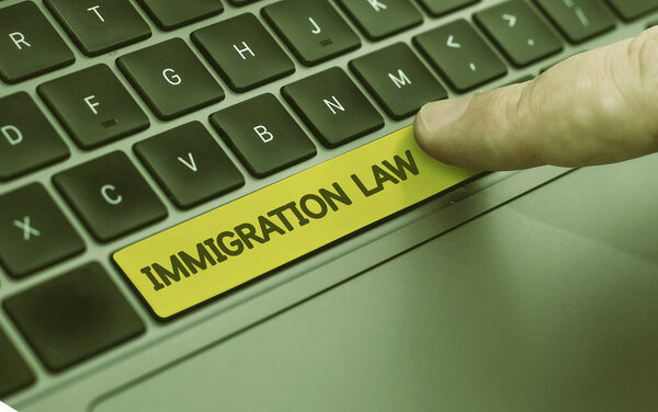 Text showing inspiration Immigration Law, Business idea national statutes and legal precedents governing immigration