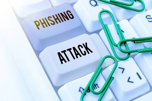 Inspirace Ukazující Znamení Phishing Attack Podnikatelský Záměr Pokusit Získat Citlivé — Stock fotografie