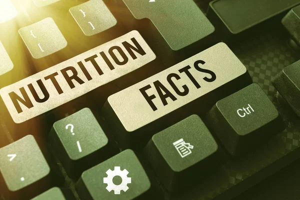 Skriva Visa Text Nutrition Fakta Business Showcase Detaljerad Information Ett — Stockfoto
