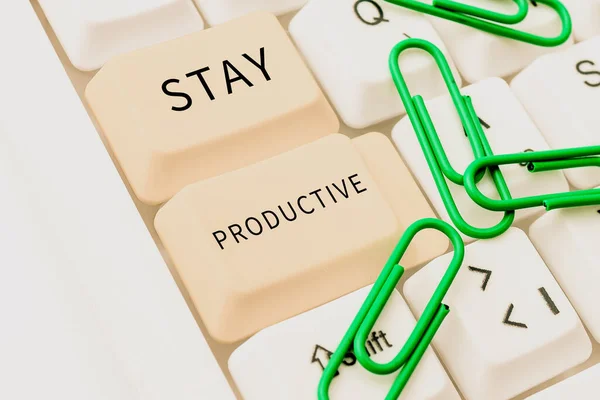 Textschreiben Bleibt Produktiv Geschäftsansatz Effizienz Konzentration Produktivität — Stockfoto