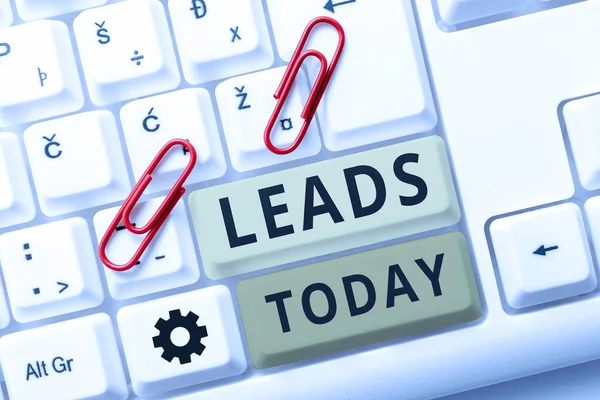 Text Sign Showing Leads Business Overview Route Means Access Particular — Stock Photo, Image