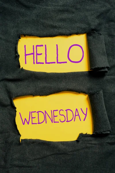 Hello Wednesday Business Approach Hump Day Working Week Calendar 텍스트 — 스톡 사진