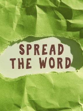 Metin gösterimi yazılıyor Kelimeyi yayın, Kavram anlamı sosyal medyayı kullanarak bilgi veya haberleri paylaşın