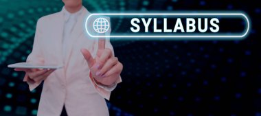 Müfredat başlığı sunan metin başlığı, bir söylem, tez veya sınav gereksinimlerinin özet özeti üzerine yazılan Sözcük