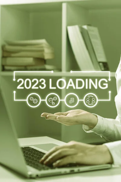 Kavramsal Başlık 2023 Yükleme Genel Bakış Gelecek Yılın Reklamları — Stok fotoğraf