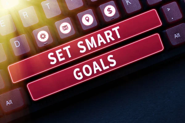 Text Showing Inspiration Set Smart Goals Conceptual Photo Establish Achievable — Stock Photo, Image