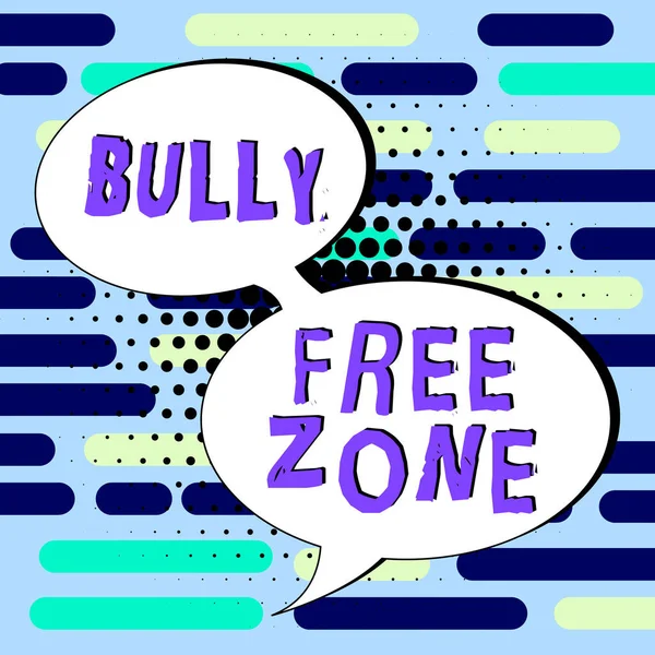 Sinal Texto Mostrando Bully Free Zone Foto Conceitual Seja Respeitoso — Fotografia de Stock