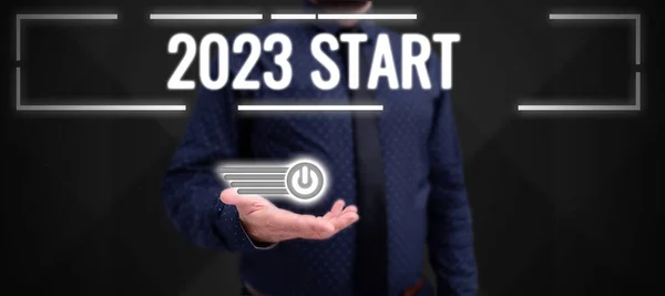Affiche 2023 Start Internet Concept Souvenir Des Événements Année Dernière — Photo