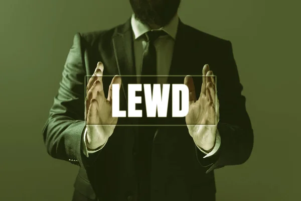手写体文字Lewd 商业展示肮脏 粗俗和性侵犯的方式 — 图库照片
