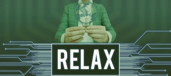 Conceptuele Weergave Relax Word Written Make Become Less Gespannen Angstig — Stockfoto