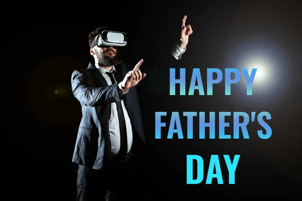 Znaki Pisma Ręcznego Happy Fathers Day Słowo Czas Roku Świętować — Zdjęcie stockowe