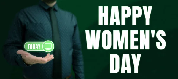 Kavramsal Gösteri Mutlu Kadınlar Günü Dünya Daki Her Bayanın Özünü — Stok fotoğraf