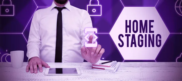 Handschrift Bord Home Staging Business Showcase Voorbereiding Van Een Prive — Stockfoto