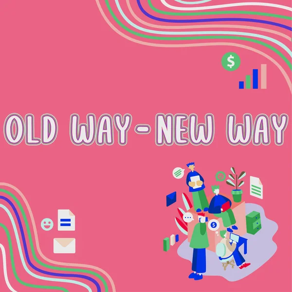 Εννοιολογική Απεικόνιση Old Way New Way Επιχειρηματική Ιδέα Μιλάμε Για — Φωτογραφία Αρχείου