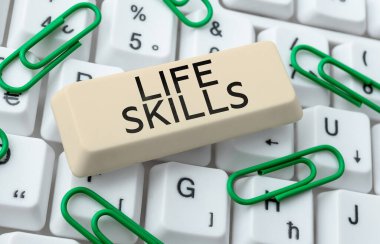 El yazısı işareti Yaşam Becerileri, kavramsal anlamı her gün gerekli ya da istenilen tam katılım