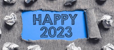 İlham dolu metinler. Mutlu 2023, 2023 yılı iş yaklaşımı kutlamaları.
