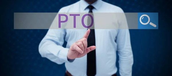 Bildunterschrift Geschäftskonzept Pto Arbeitgeber Gewährt Entschädigung Für Privaturlaub — Stockfoto