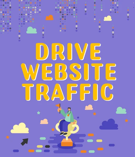 Текст Показывающий Вдохновение Drive Website Traffic Концепция Смысл Увеличение Числа — стоковое фото