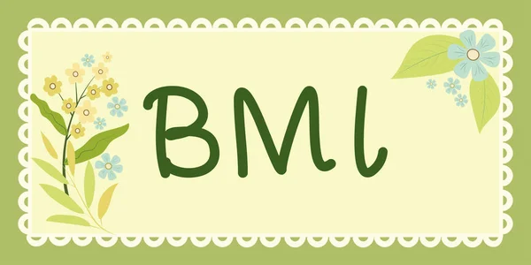Bmi文字符号 基于体重和身高估计体脂水平的互联网概念方法 — 图库照片