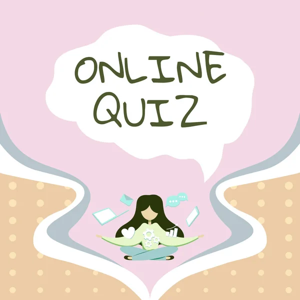 Handwriting Text Online Quiz Concept 게임이나 인터넷에 게시되는 마인드 스포츠를 — 스톡 사진