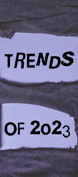 Szöveg Megjelenítése Trends 2023 Üzleti Megközelítés Dolgok Amelyek Híresek Rövid — Stock Fotó