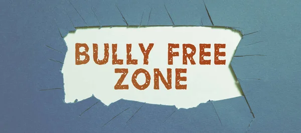 Legenda Conceitual Bully Free Zone Palavra Escrita Seja Respeitoso Com — Fotografia de Stock
