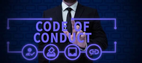 Texte Source Inspiration Code Conduite Aperçu Entreprise Règles Éthique Codes — Photo