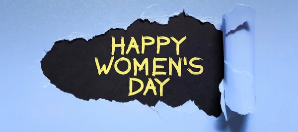 手書きのテキスト世界中のすべての女性の本質を記念して幸せな女性の日 ビジネスコンセプト — ストック写真