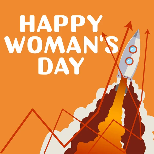 Handschrifttekst Happy Womans Day Business Overview Essentie Van Elke Dame — Stockfoto