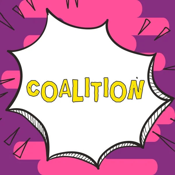 Conception Caption Coalition 아이디어는 국가의 일시적 연합이다 — 스톡 사진