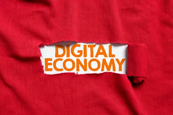概念的キャプションデジタル経済 デジタル技術に基づく概念的写真経済活動 — ストック写真
