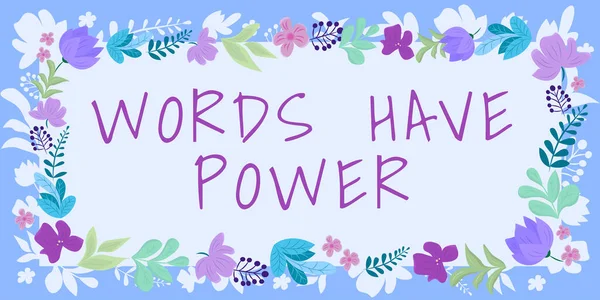 Szöveg Megjelenítése Words Have Power Word Írt Energia Képesség Gyógyítani — Stock Fotó