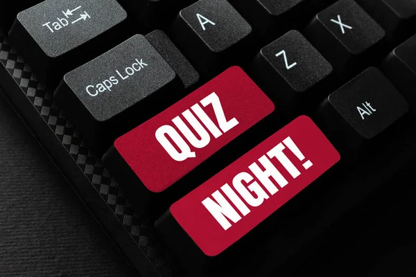 2015 Sign Showing Quiz Night Conceptual Photo Evening Test Knowledge — 스톡 사진