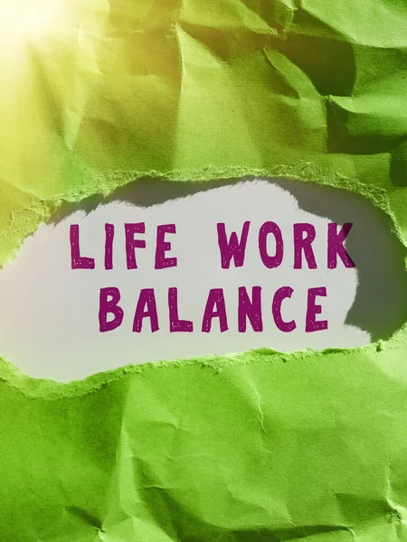 Sinal Texto Mostrando Life Work Balance Internet Concept Stability Person — Fotografia de Stock