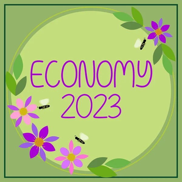 Handskrift Text Ekonomi 2023 Affärsidé Tillståndet Rikedom Och Resurser Ett — Stockfoto