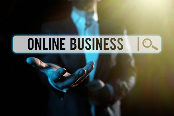Conceptual Caption Online Business Business Showcase Druh Obchodní Činnosti Která — Stock fotografie