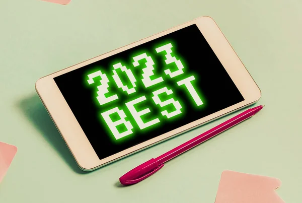 Redação Exibindo Texto 2023 Melhor Foto Conceitual Mais Alta Qualidade — Fotografia de Stock
