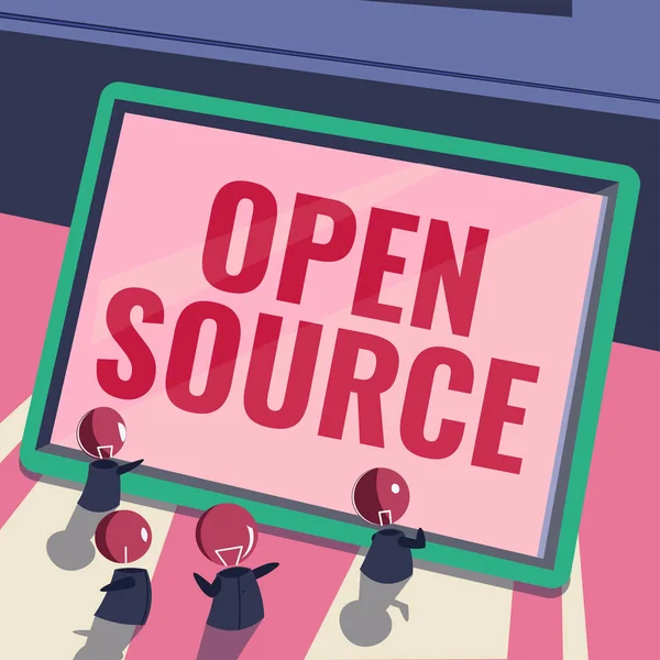 Вдохновение Показывающее Знак Open Source Word Обозначения Программного Обеспечения Исходный — стоковое фото