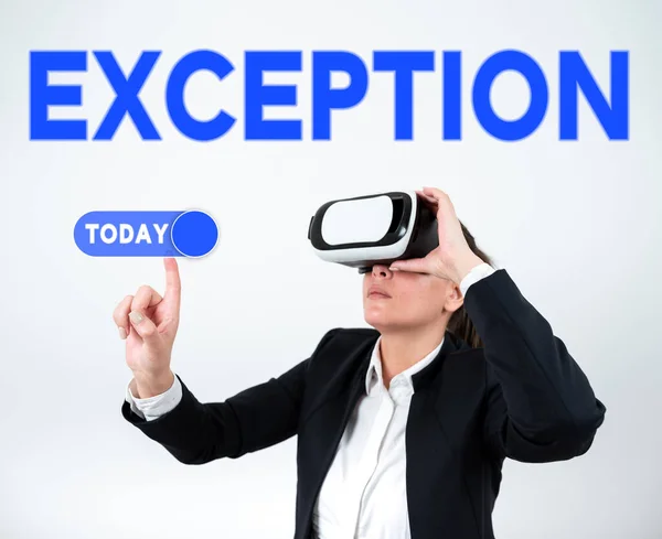Inspiration Showing Sign Exception Business Approach Person Thing Excluded General — Stock Photo, Image