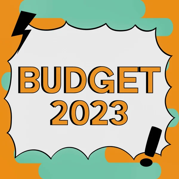 Εννοιολογική Απεικόνιση Προϋπολογισμός 2023 Επιχειρηματική Προβολή Εκτίμηση Των Εσόδων Και — Φωτογραφία Αρχείου