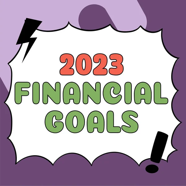 Inspiração Mostrando Sinal 2023 Metas Financeiras Vitrine Negócios Mais Alta — Fotografia de Stock