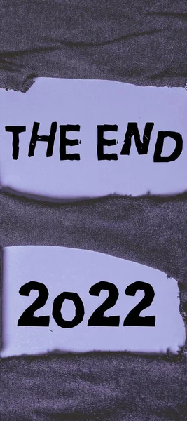 Texte Manuscrit End 2022 Business Showcase Bonne Année Derniers Jours — Photo