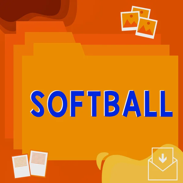Didascalia Concettuale Softball Internet Concetto Uno Sport Simile Baseball Giocato — Foto Stock