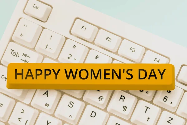 快乐女性日 概念展示会 纪念世界上每一位女士本质的商业方法 — 图库照片