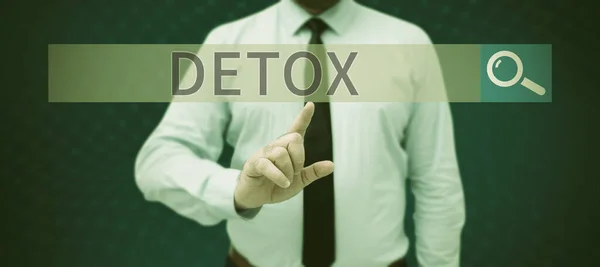 Didascalia Testo Che Presenta Detox Business Approach Moment Diet Nutrition — Foto Stock